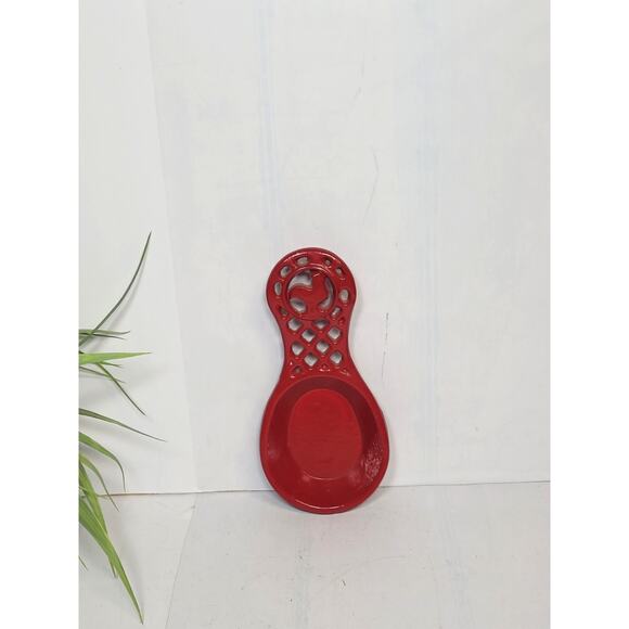 Vintage Spoon Rest Red Cast Iron Rooster, Country Kitchen - Picture 1 of 3